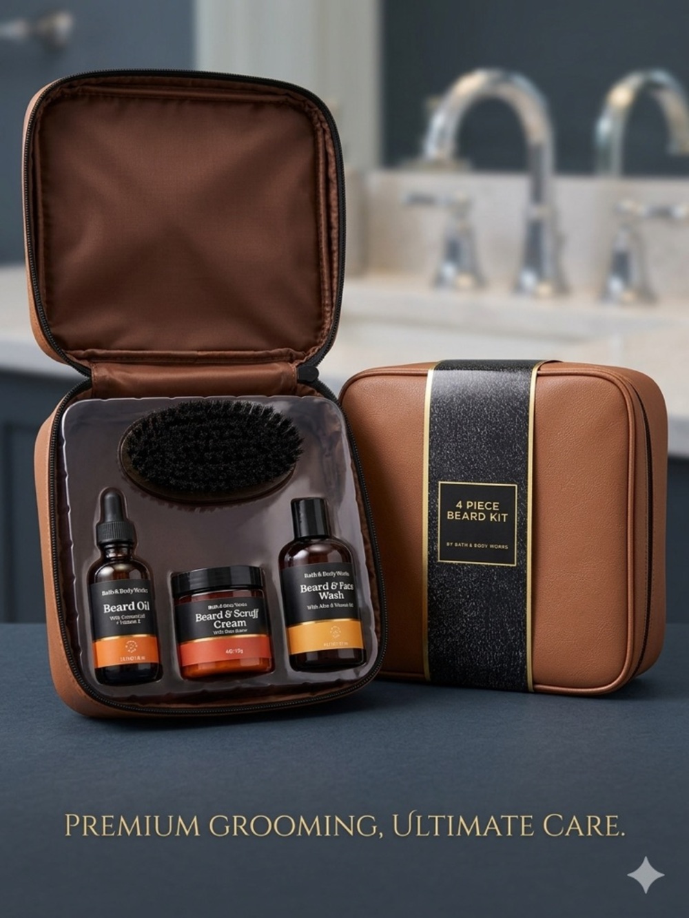 Bath & Body Works Men's Beard Grooming Kit GIFT SET 4Pcs